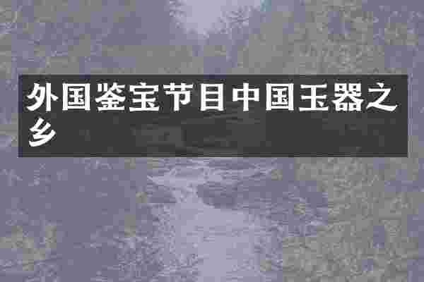 外国鉴宝节目中国玉器之乡