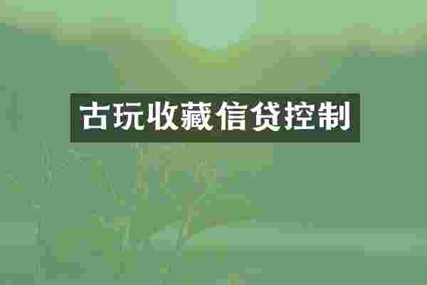 古玩收藏信贷控制