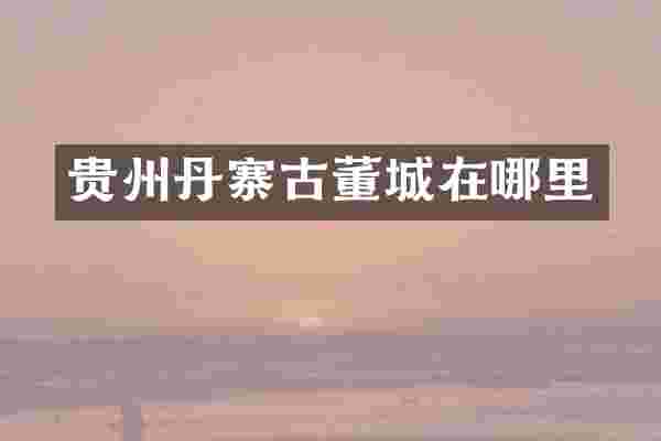 贵州丹寨古董城在哪里