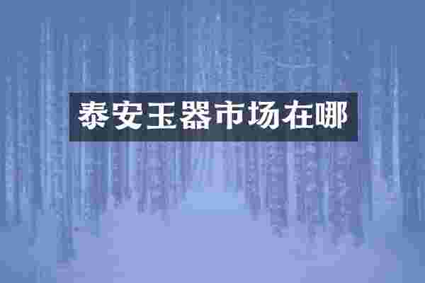 泰安玉器市场在哪