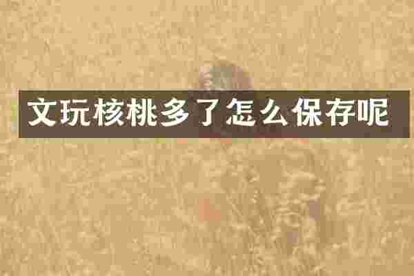 文玩核桃多了怎么保存呢