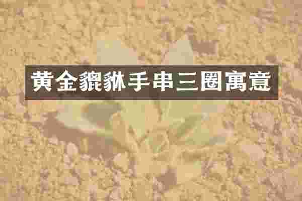 黄金貔貅手串三圈寓意