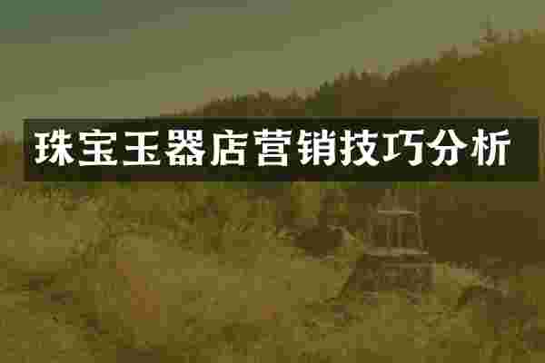 珠宝玉器店营销技巧分析