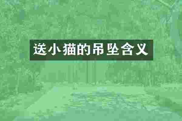送小猫的吊坠含义