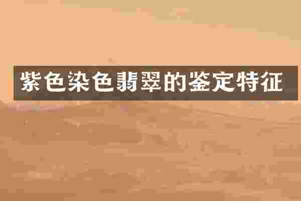 紫色染色翡翠的鉴定特征