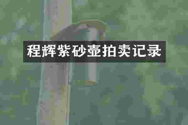 程辉紫砂壶拍卖记录