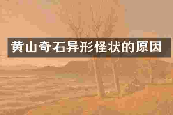 黄山奇石异形怪状的原因