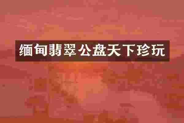 缅甸翡翠公盘天下珍玩