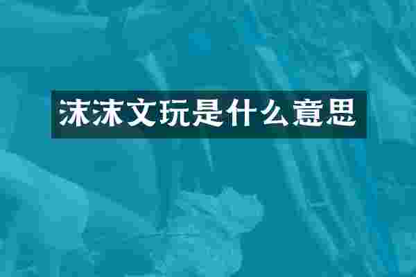 沫沫文玩是什么意思