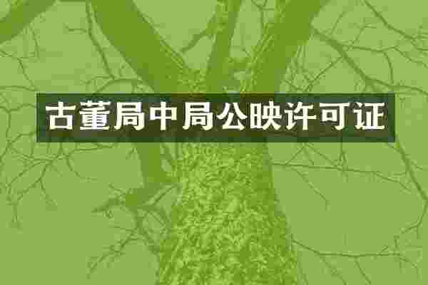古董局中局公映许可证
