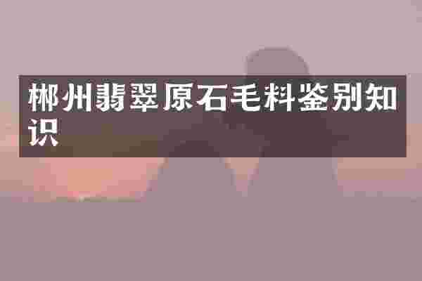 郴州翡翠原石毛料鉴别知识