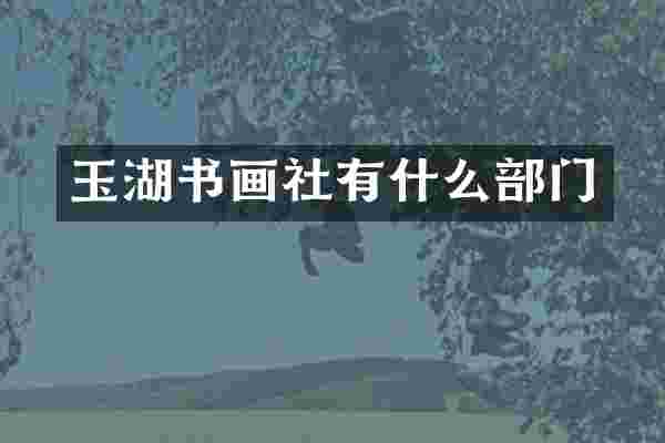 玉湖书画社有什么部门