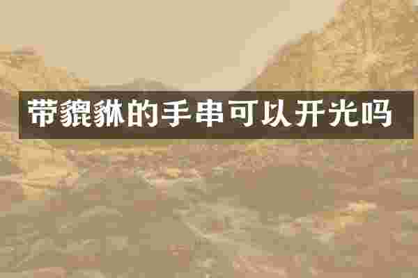 带貔貅的手串可以开光吗