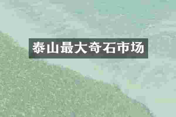 泰山最大奇石市场