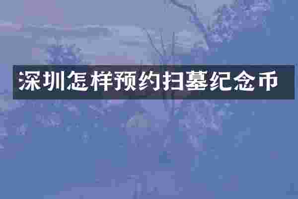 深圳怎样预约扫墓纪念币