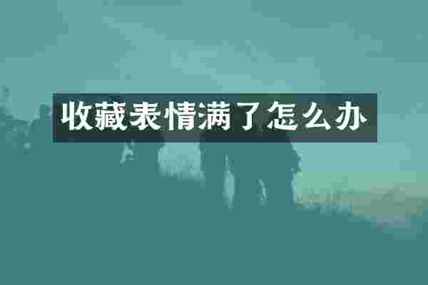 收藏表情满了怎么办