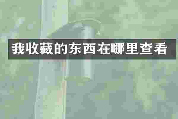 我收藏的东西在哪里查看