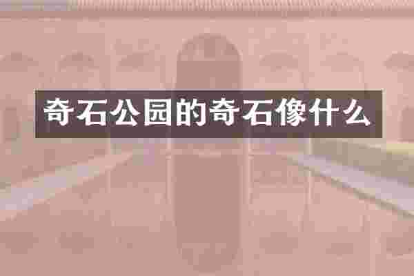奇石公园的奇石像什么