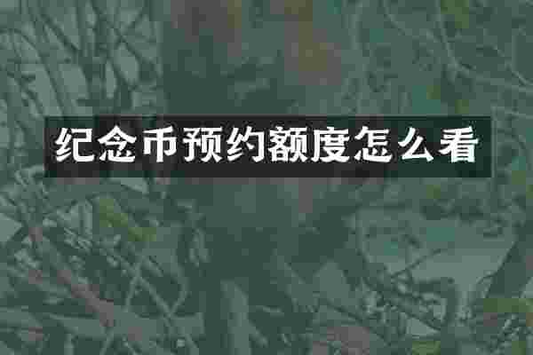 纪念币预约额度怎么看