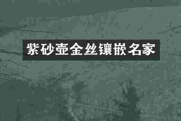 紫砂壶金丝镶嵌名家