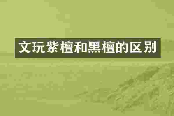 文玩紫檀和黑檀的区别