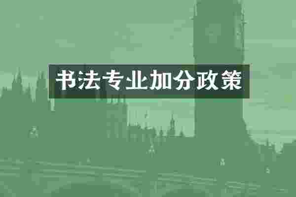 书法专业加分政策