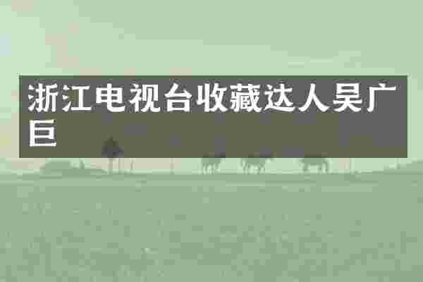 浙江电视台收藏达人吴广巨