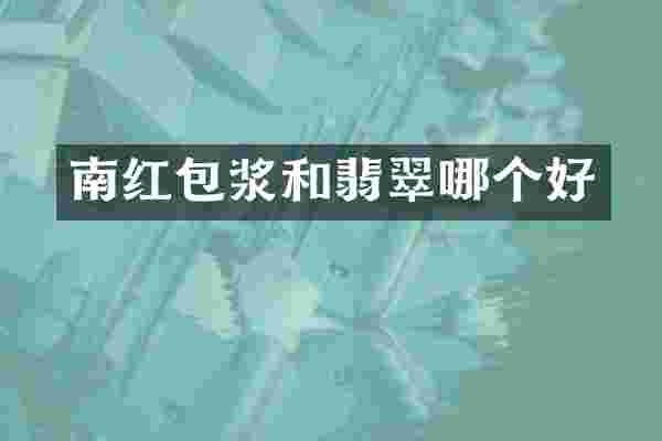 南红包浆和翡翠哪个好