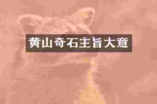 黄山奇石主旨大意