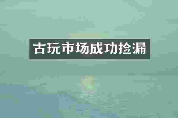 古玩市场成功捡漏