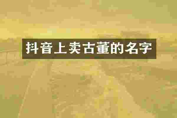 抖音上卖古董的名字