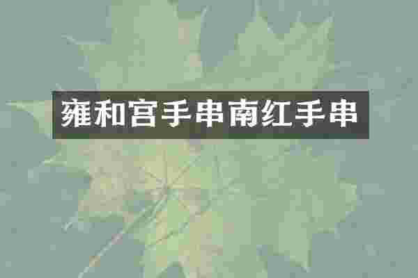 雍和宫手串南红手串