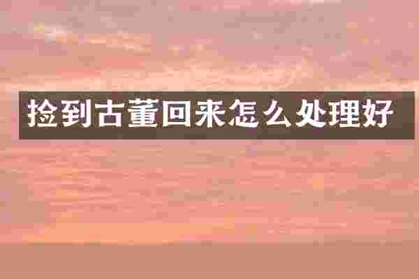 捡到古董回来怎么处理好