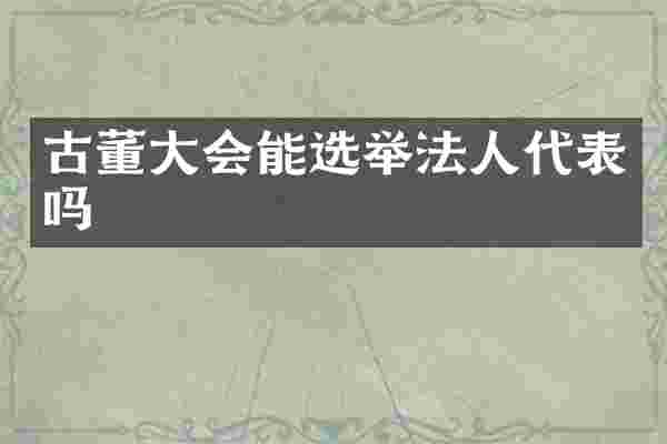 古董大会能选举法人代表吗