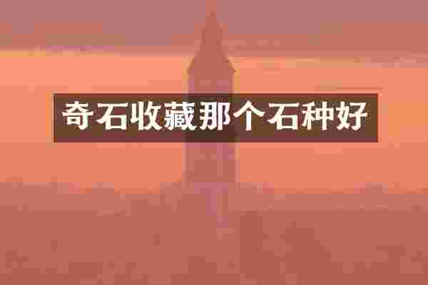 奇石收藏那个石种好