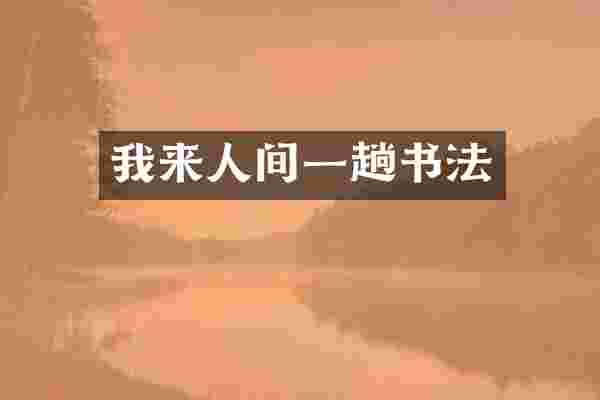 我来人间一趟书法