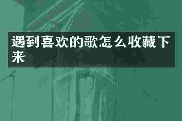 遇到喜欢的歌怎么收藏下来