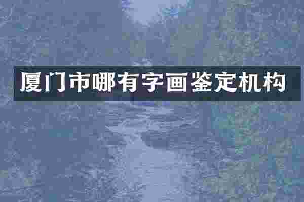 厦门市哪有字画鉴定机构
