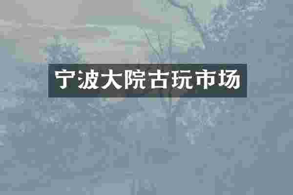 宁波大院古玩市场