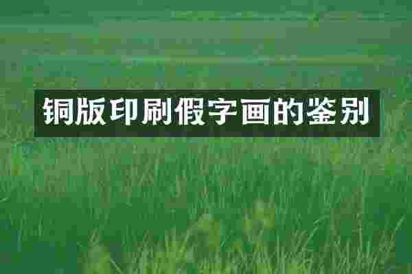 铜版印刷假字画的鉴别