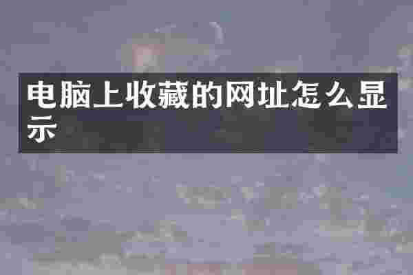 电脑上收藏的网址怎么显示