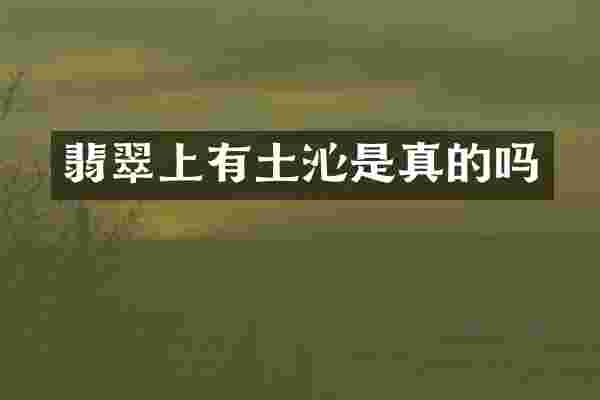 翡翠上有土沁是真的吗