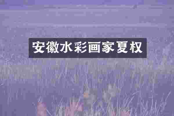 安徽水彩画家夏权