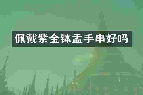 佩戴紫金钵盂手串好吗