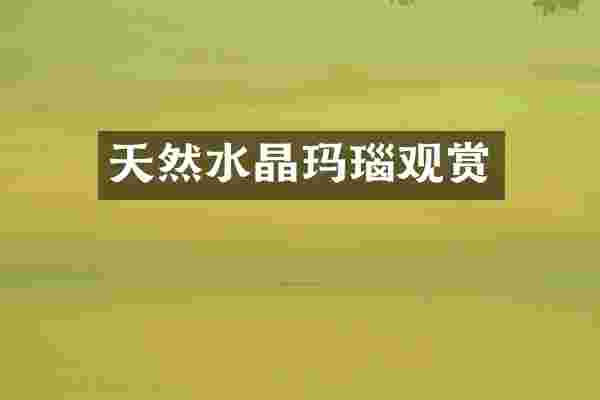 天然水晶玛瑙观赏