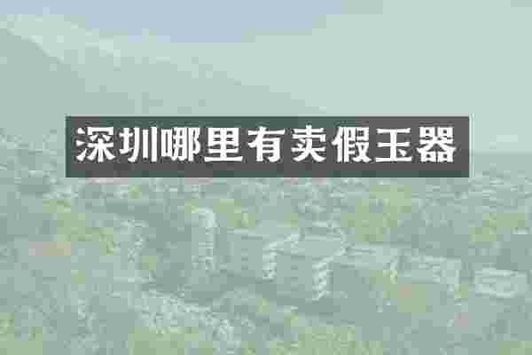 深圳哪里有卖假玉器