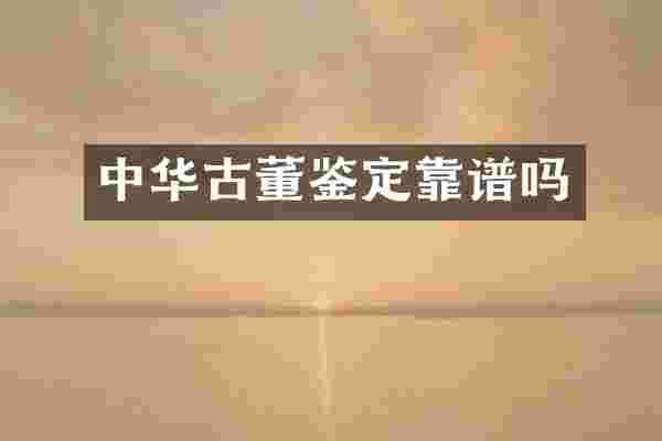 中华古董鉴定靠谱吗