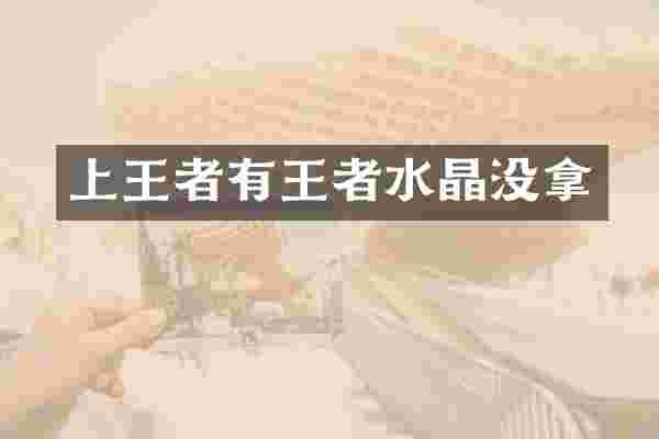上王者有王者水晶没拿