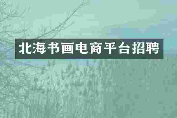 北海书画电商平台招聘