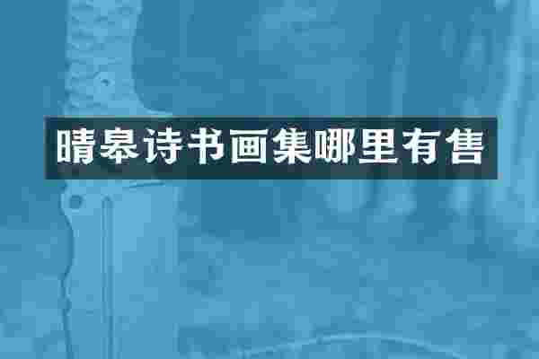 晴皋诗书画集哪里有售